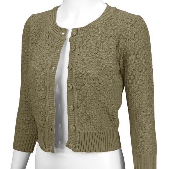 YEMAK Women's Cute Cropped Daily Cardigan Sweater Vintage Inspired Size XL - Picture 7 of 7